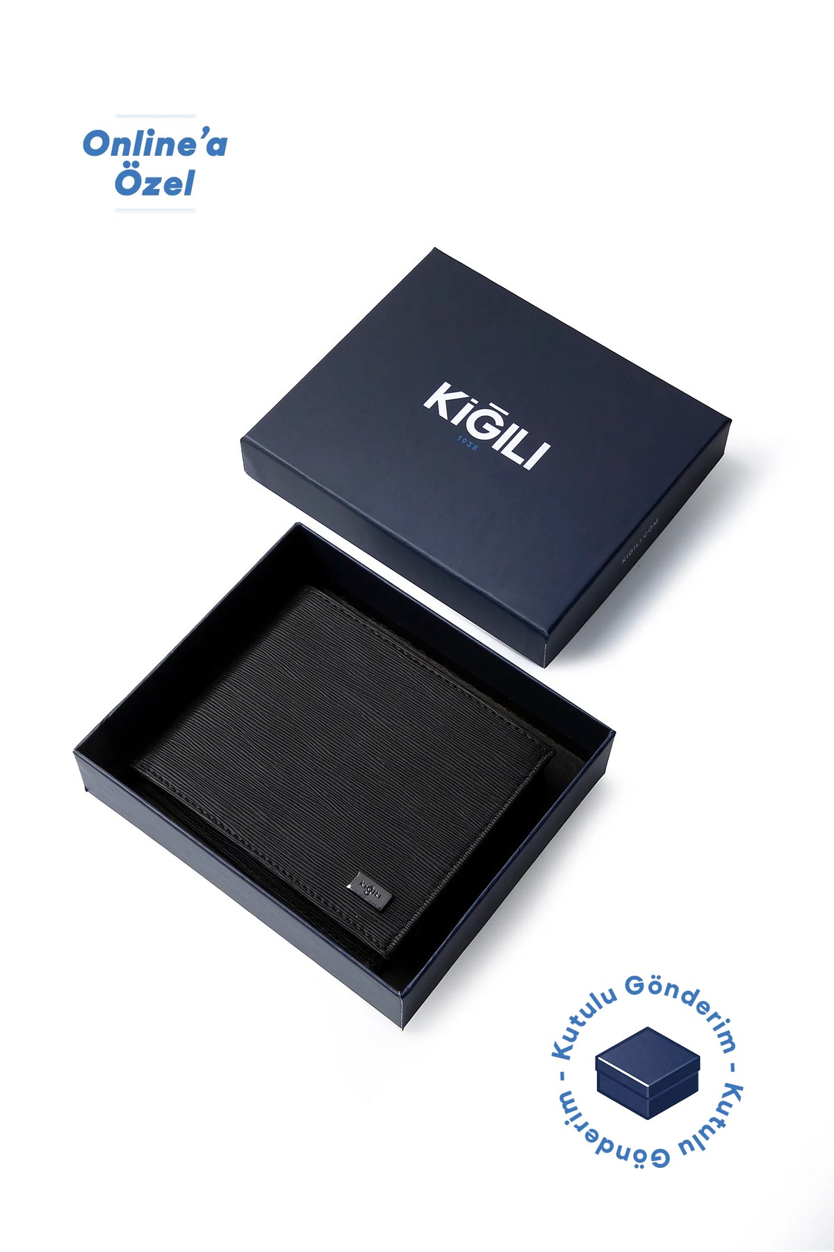 Kiğılı Patterned Card Holder Wallet with Money Compartment and Gift Box