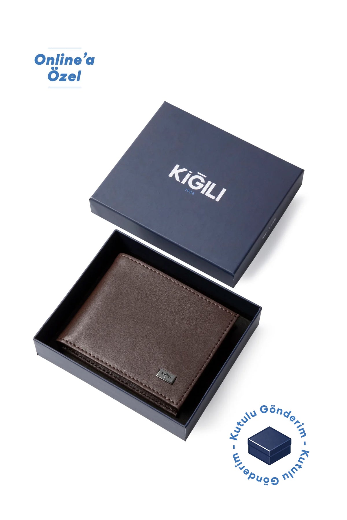 Kiğılı Patterned Card Holder Wallet with Money Compartment and Gift Box