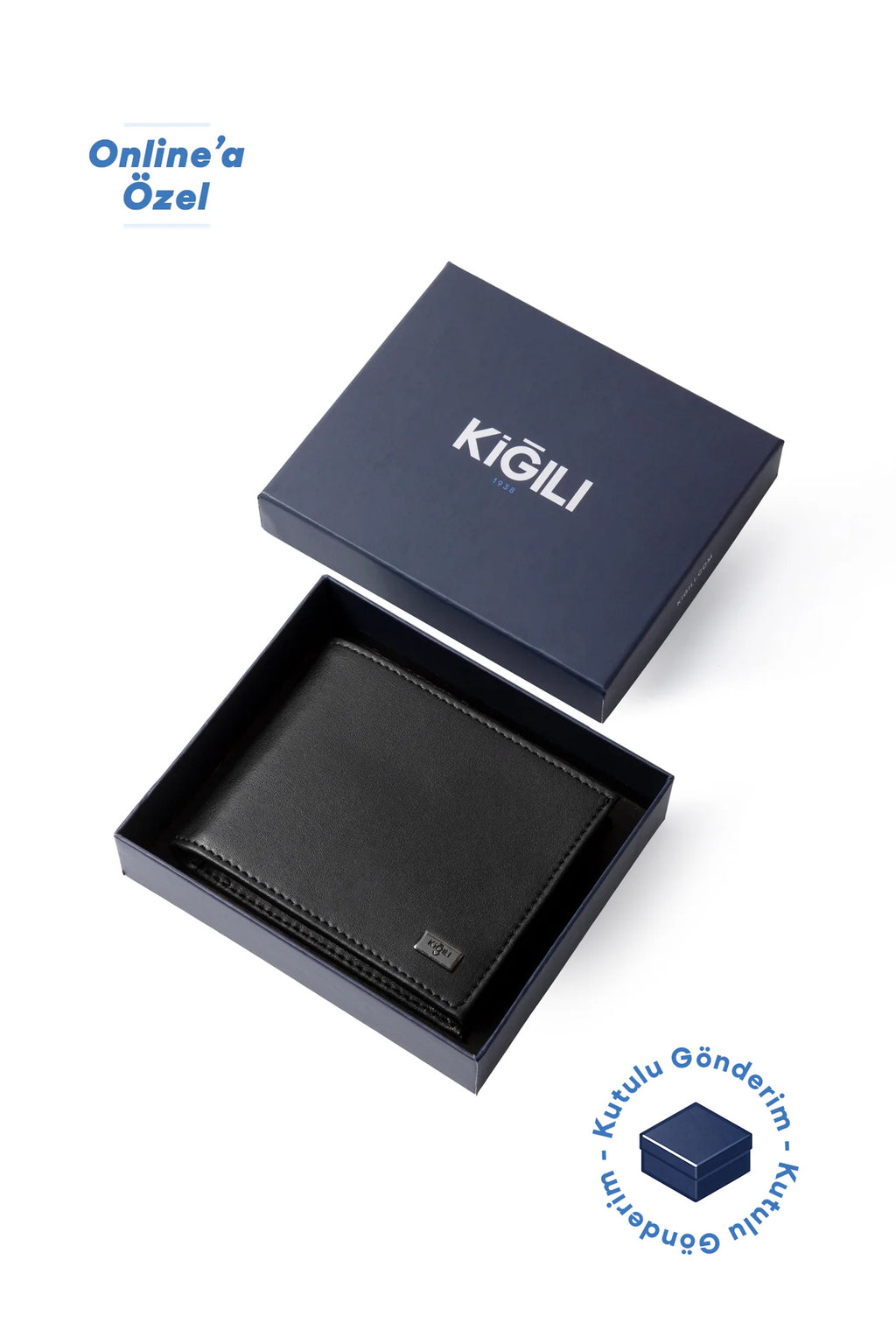 Kiğılı Patterned Card Holder Wallet with Money Compartment and Gift Box