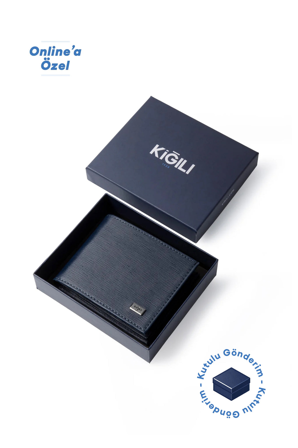 Kiğılı Patterned Card Holder Wallet with Money Compartment and Gift Box